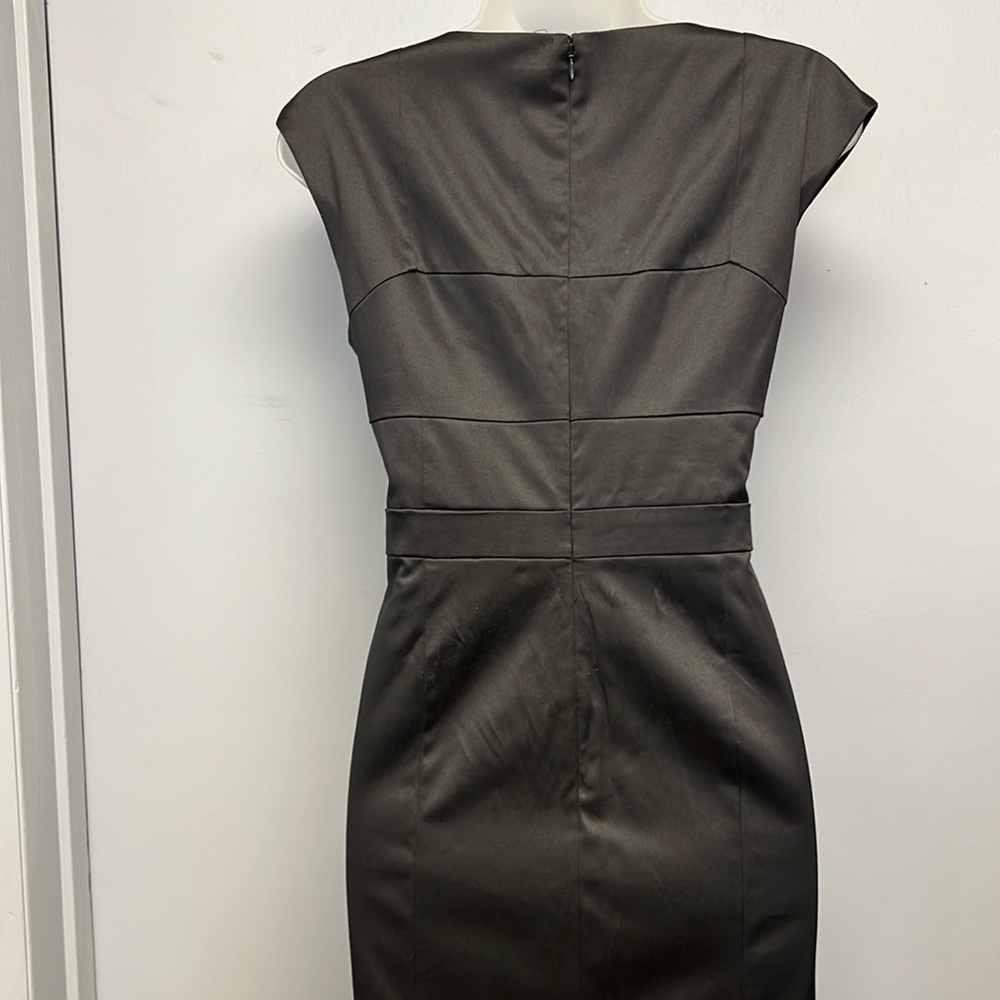 NWT Banana Republic Black Satin Cocktail Dress Size 6 - Picture 5 of 13